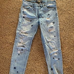 Luck Brand Jeans with floral embroidery